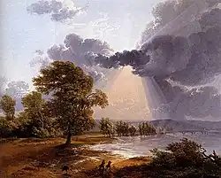 Landschap met naderende storm