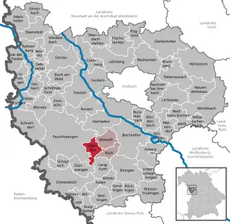 Kaart van Dentlein am Forst