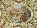 Plafondbeschildering van de Martelaarsdood van Sint-Floriaan in de stiftskerk