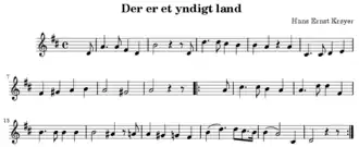 Bladmuziek van Der er et yndigt land