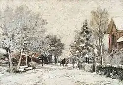 Koestraat in Zelhem, met gemeentehuis