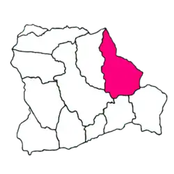 Kaart van het dorp Gunungjaya in het district Belik