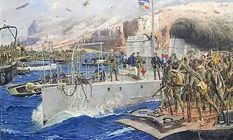 De Spaanse vloot landt op Al Hoceima in 1925.