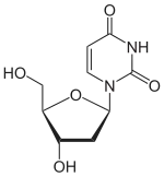 Structuurformule van desoxyuridine