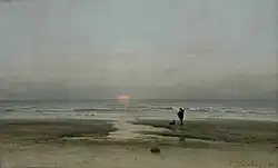 Zonsondergang aan het strand, 1878