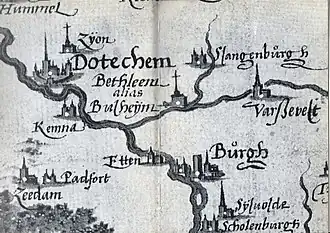 Detail kaart Gelderland en Kleef 1573