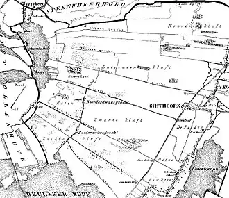 Detail een kaart uit de gemeenteatlas van Jacob Kuyper, omstreeks 1865-1870