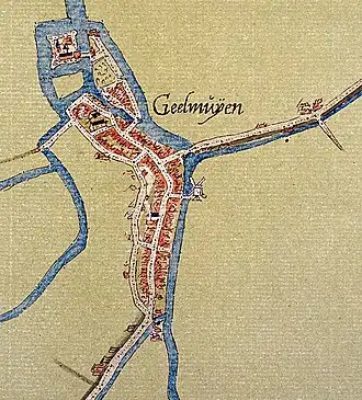 Genemuiden op de kaart van Jacob van Deventer (rond 1570)