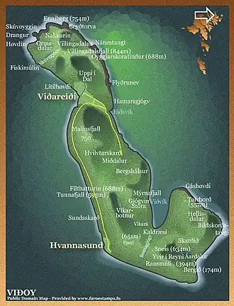 Kaart van Viðoy