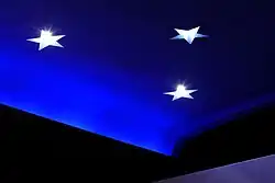 Zaal 1 in 2019, detailopname plafondverlichting