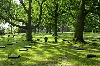 Overzicht van de begraafplaats