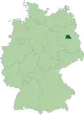 Map of Germany:Position of Berlin highlighted