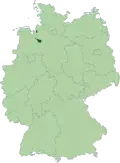 Map of Germany:Position of Bremen highlighted