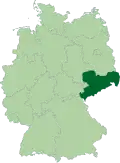 Map of Germany:Position of Sachsen highlighted