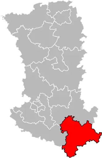 Locatie van het kanton