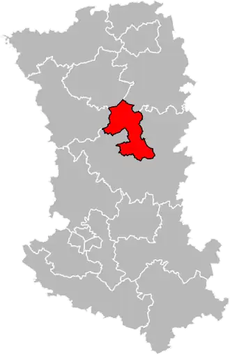 Locatie van het kanton