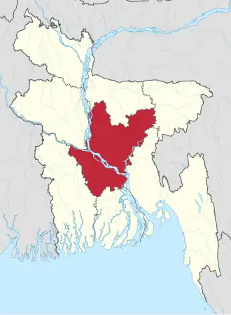 Kaart van Dhaka