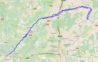 De Dheune op een landkaart van OpenStreetMap