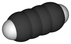 Molecuulmodel van diacetyleen