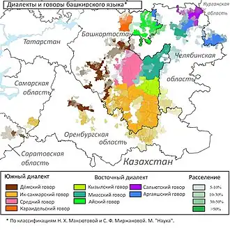 ■&nbsp;Verspreiding van het Basjkiers