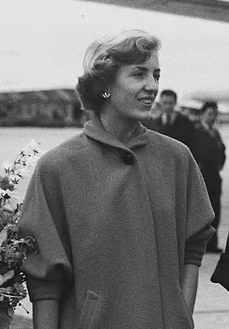 Diane Disney in 1951 in Schiphol