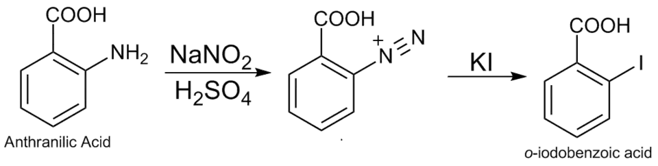 Synthese van 2-joodbenzoëzuur via een Sandmeyer-reactie