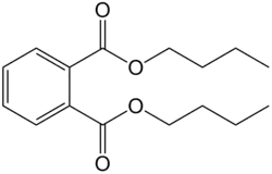 Structuurformule van dibutylftalaat