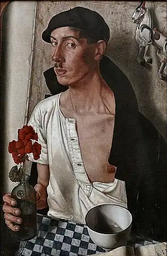 Zelfportret (1932), Museum Boijmans Van Beuningen[1] Dit portret laat duidelijk de trommelstokvingers zien.