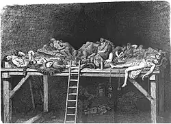 De 21 slachtoffers die aan het uiteinde van de zuidelijke tunnelkoker werden gevonden.