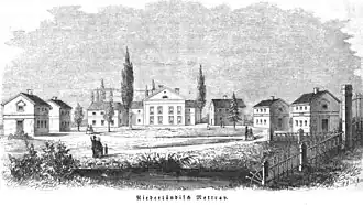 De gebouwen van de Nederlandsche Mettray op landgoed het Rijsselt (1860).