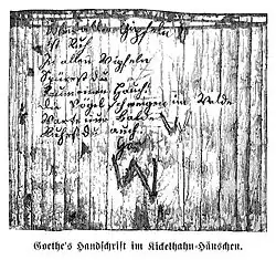Goethes handschrift in de hut