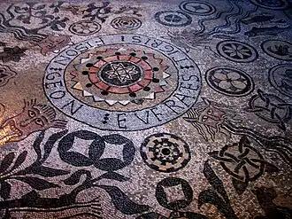 Mozaïek van de 4 stromen in het Aards paradijs (Die), symbool van het bisdom Valence