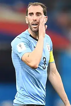 Godín met Uruguay op het WK 2018