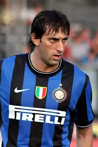 Milito in het shirt van Inter in 2009.
