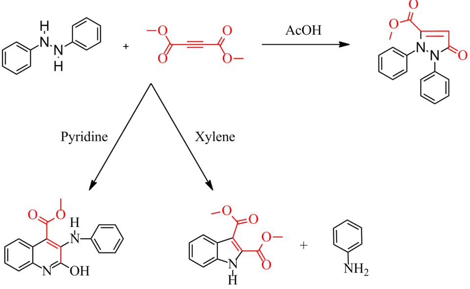 Diels-Reese-reactie in pyridine en xyleen