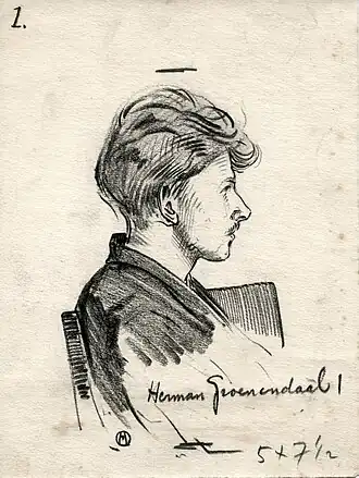 Groenendaal voor de Krijgsraad in Den Haag door Eduard Houbolt (1921)