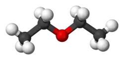 Molecuulmodel van di-ethylether