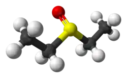 Molecuulmodel van di-ethylsulfoxide