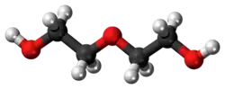 Molecuulmodel van di-ethyleenglycol