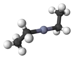 "Ball and stick"model van di-ethylzink
