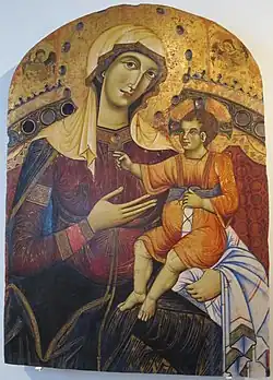 Madonna van San Bernardino (fragment van een veel groter paneel), gedateerd 1262, tempera en goud op paneel, 142 × 100 cm, Siena, Pinacoteca nazionale (inv. nr. 16)