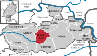 Kaart van Dietzenbach