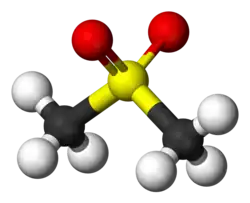 Molecuulmodel van dimethylsulfon