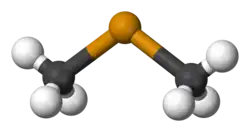 Molecuulmodel van dimethyltelluride