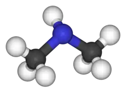 Molecuulmodel van dimethylamine