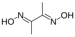 Structuurformule van dimethylglyoxime