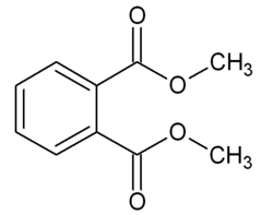 Structuurformule van dimethylftalaat