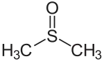 Structuurformule van dimethylsulfoxide