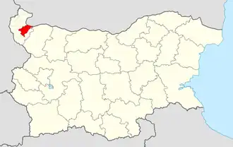 Ligging van de gemeente Dimovo in Bulgarije