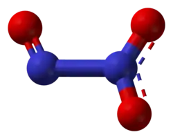 Molecuulmodel van distikstoftrioxide